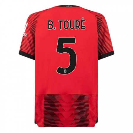AC Milán B. Toure 5 Domácí 2023-24 - Fotbalové Dresy (S/S) AC Milán B. Toure 5 Domácí 2023-24 - Fotbalové Dresy (S/S)